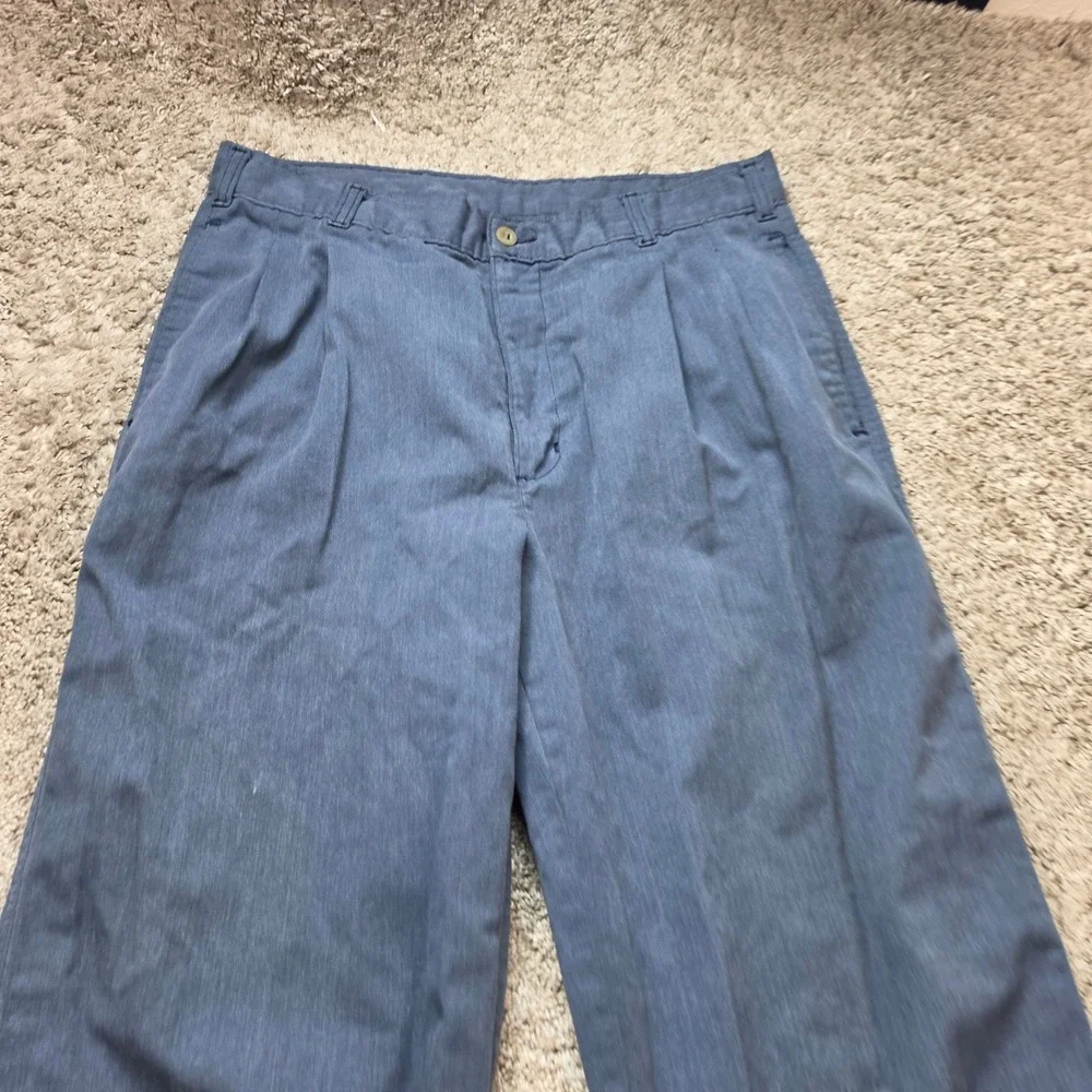 VINTAGE Levi's Officer Corps Pleated Trousers Mens 33 Blue Gray Casual Outdoor